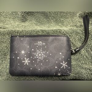 Coach Black Wallet with Snowflake Design